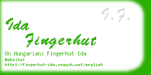 ida fingerhut business card